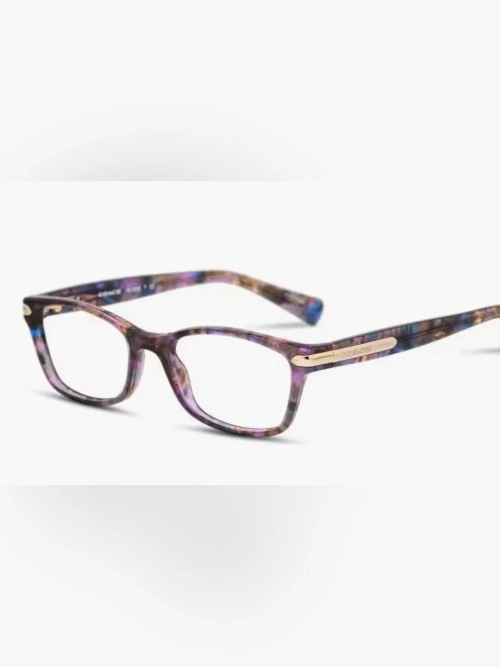 EUC! Coach HC 6065 5288 Confetti Purple Plastic Rectangle Eyeglasses Frames